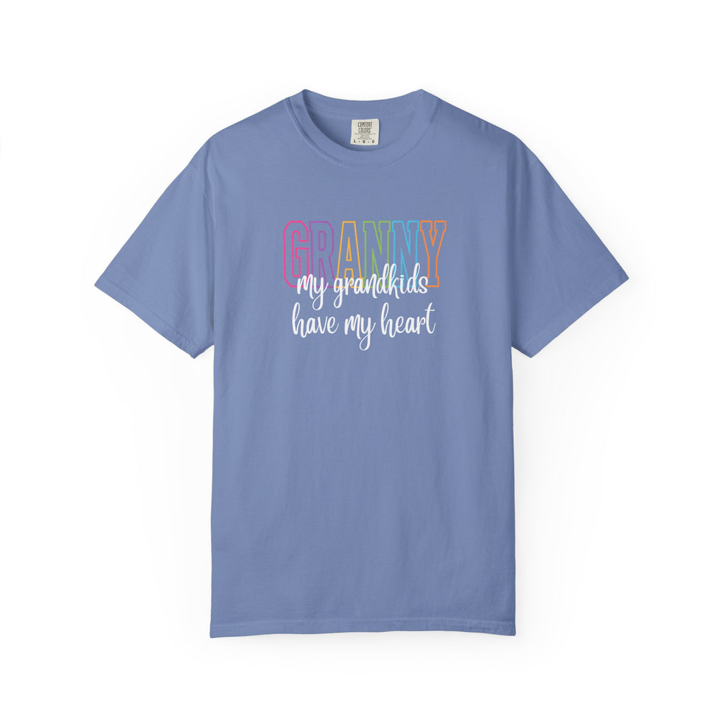 Grandma T-Shirt - "Grandma my grandkids have my heart" Soft Pastel Gift for Mothers & Grandparents