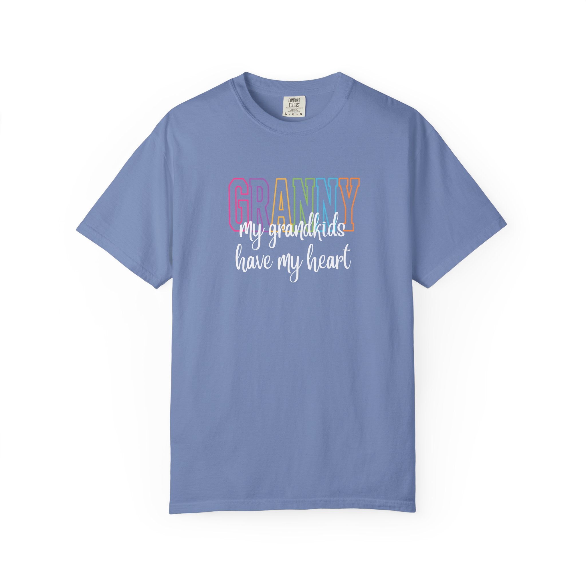 Grandma T-Shirt - "Grandma my grandkids have my heart" Soft Pastel Gift for Mothers & Grandparents