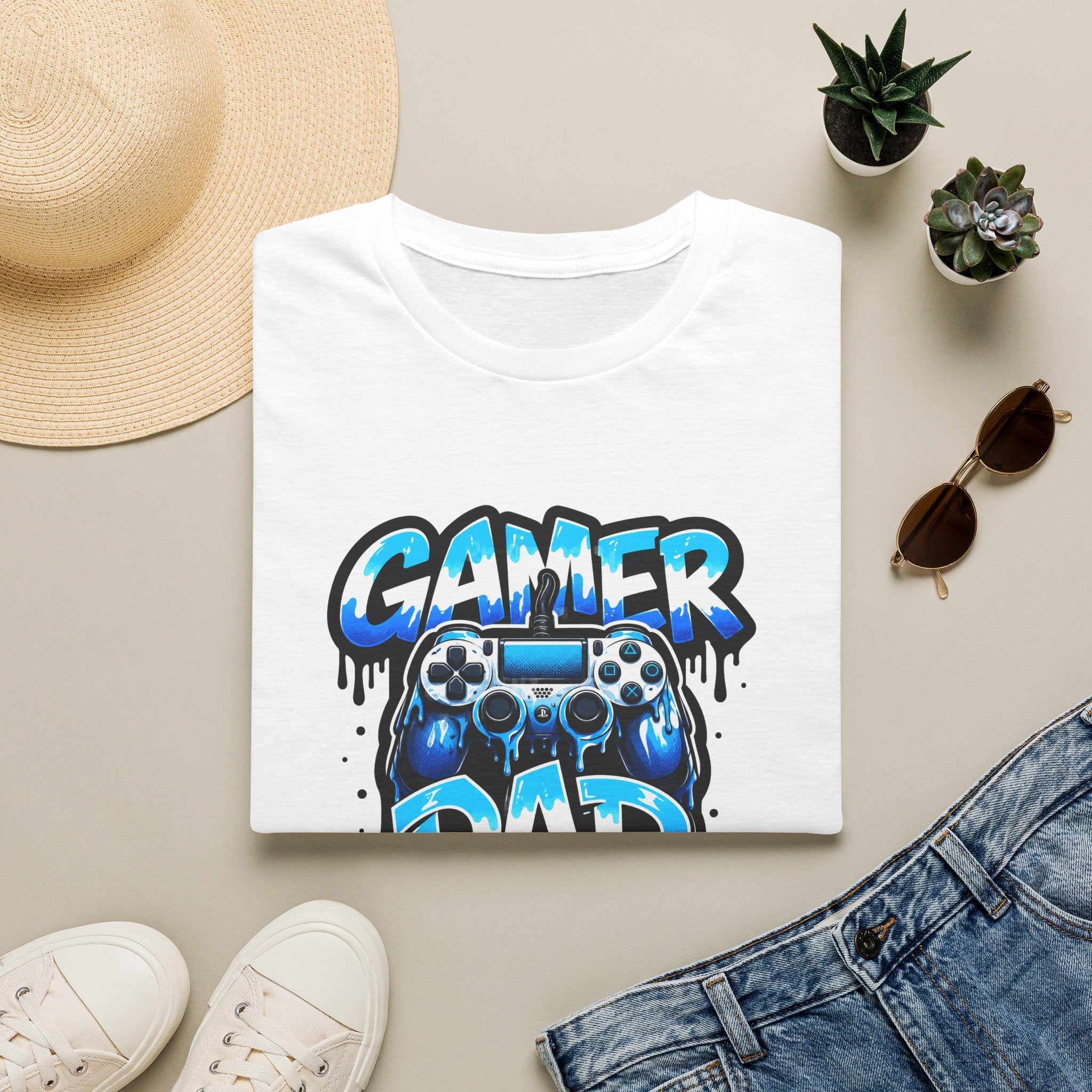 Gamer Dad T-Shirt — Blue Controller T-shirt