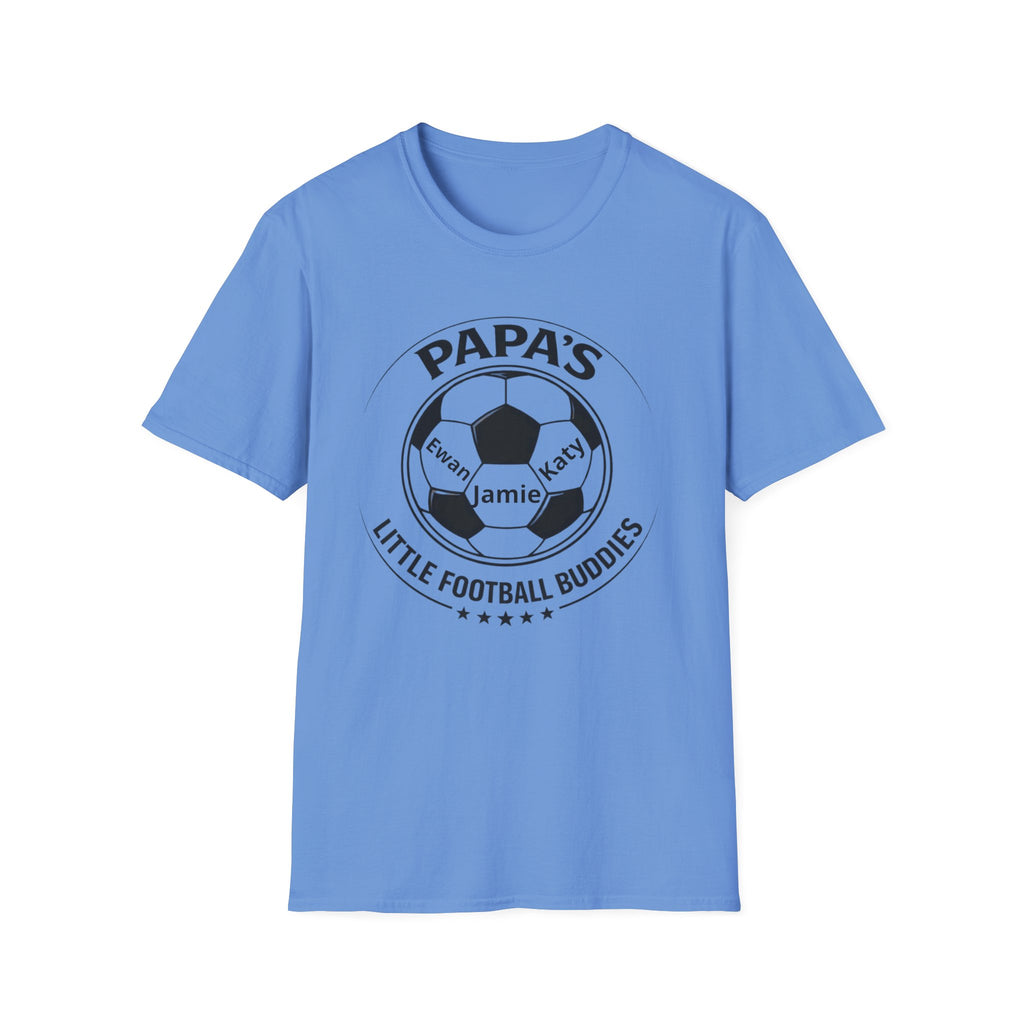 T-Shirt — "Papa's Little Football Buddies" Personalized Soccer Dad Tee