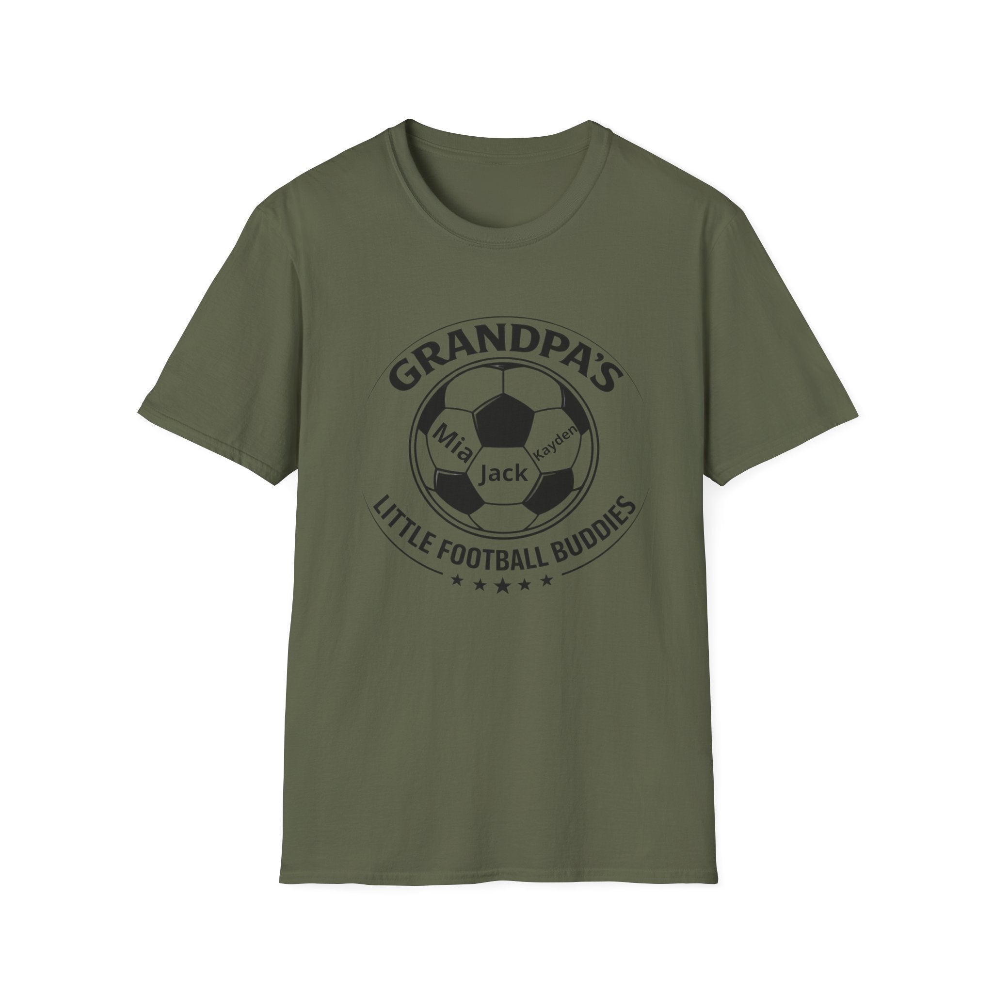 Grandpa's Little Football Buddies T-Shirt — Personalized Soccer Dad/Grandad Gift
