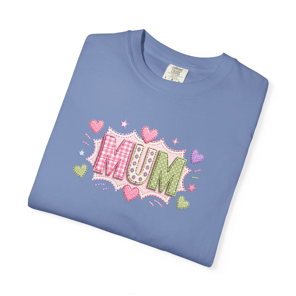 MUM Heart Patch Graphic T-Shirt — Cute Floral Mother’s Day Gift