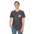 Grandpa Name Tag T-Shirt — "Hello Grandpa" Chest Badge Tee