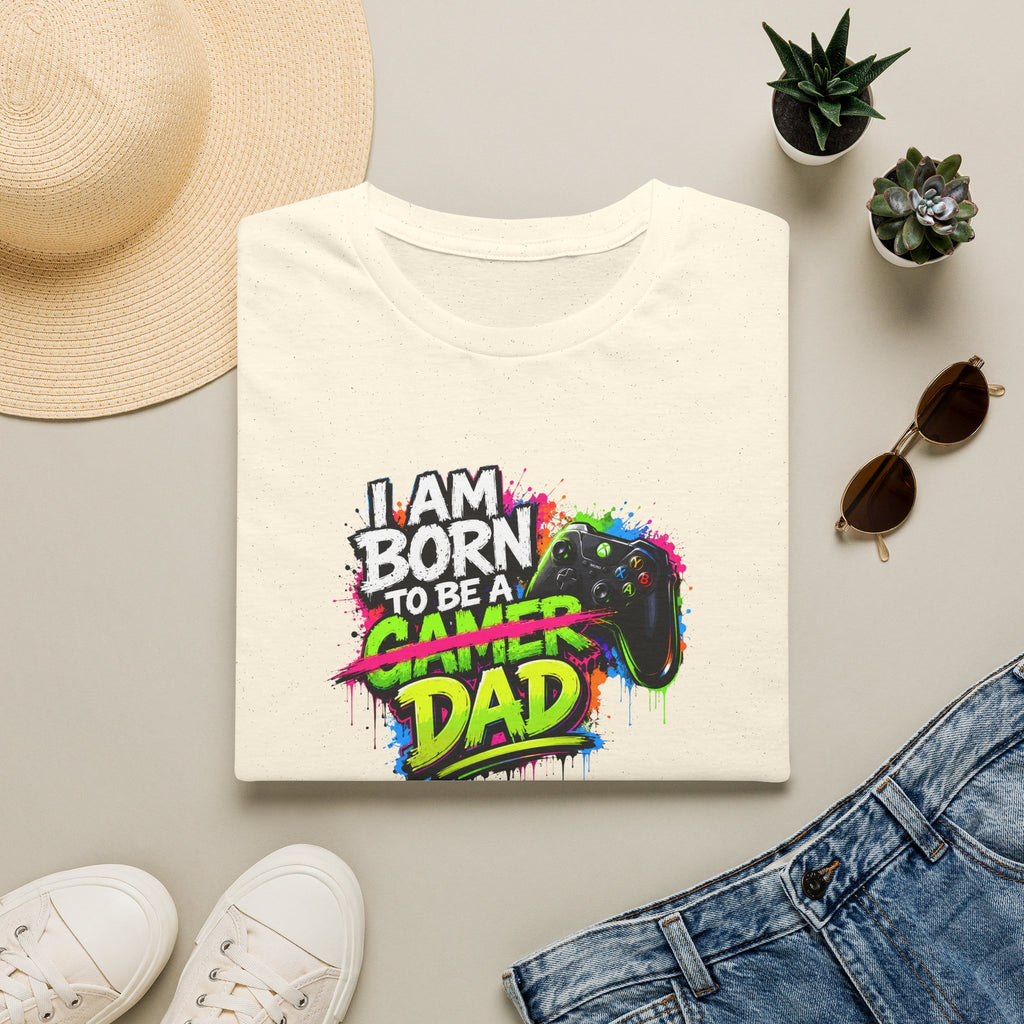 "I Am Born To Be A Gamer Dad" Neon T‑Shirt