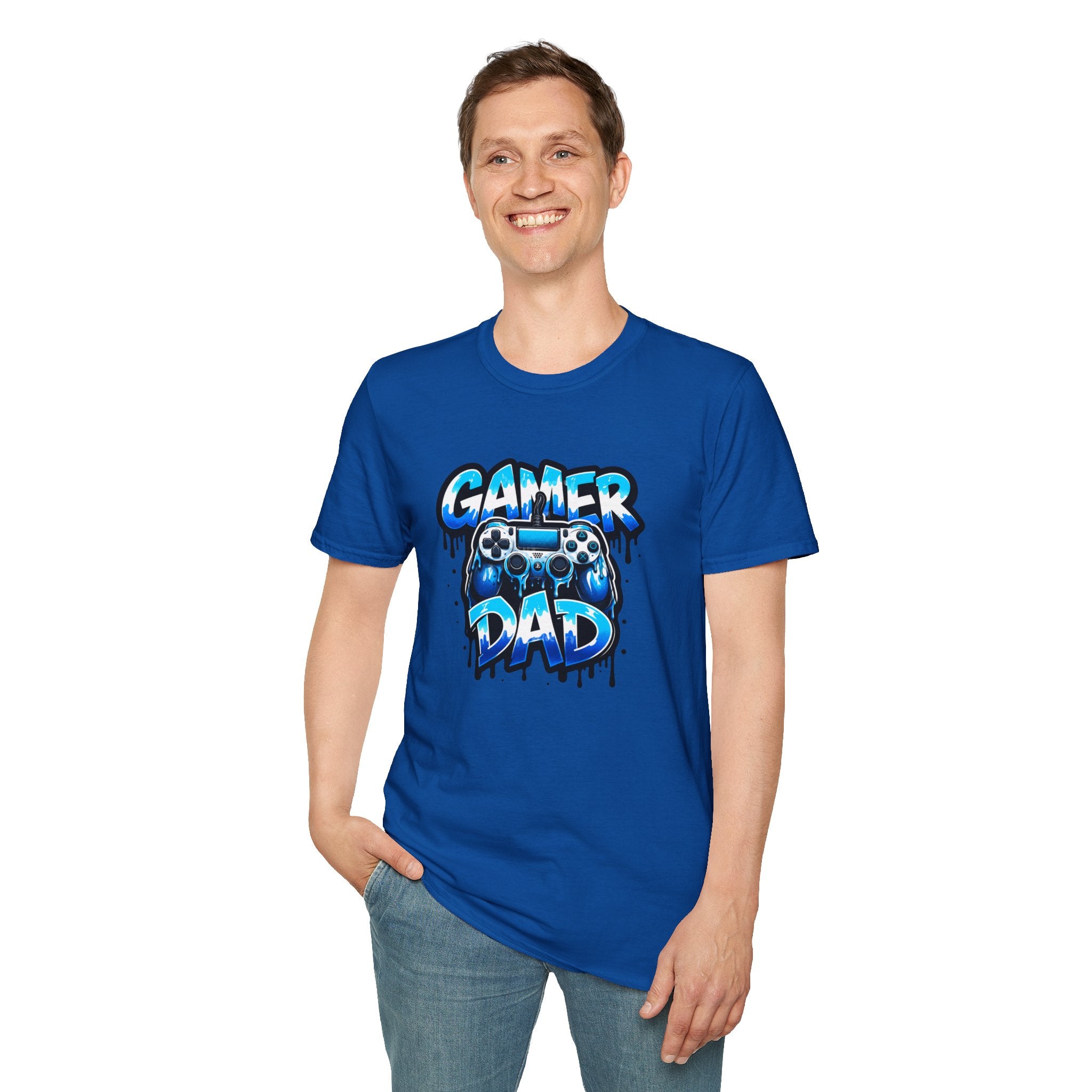 Gamer Dad T-Shirt — Blue Controller T-shirt