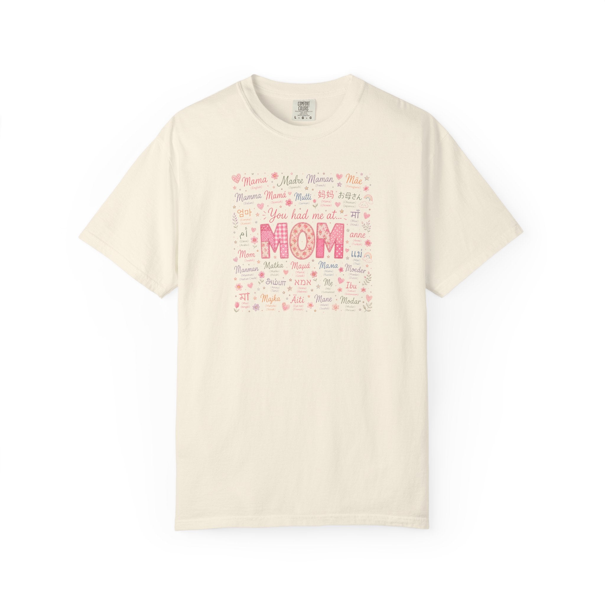 Mom Hearts Graphic T-Shirt — Cute Pink 'You had me at MOM' Mother's Day Tee