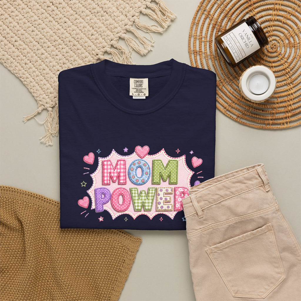 Mom Power T-Shirt — Cute Pastel Heart Mother's Day Tee