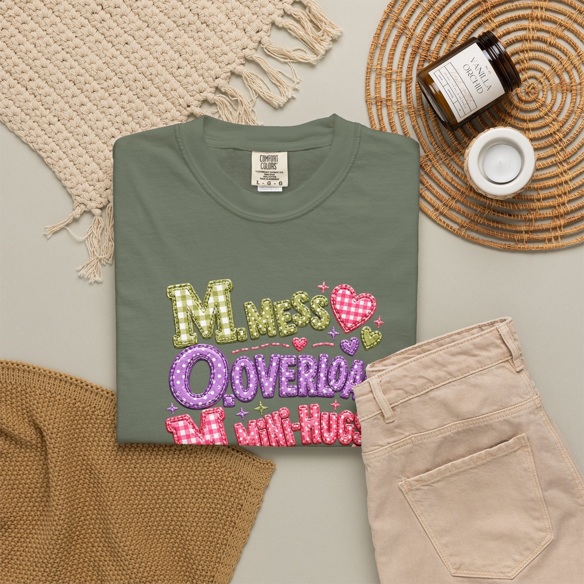 T‑Shirt — "Moms Overload Mini-Hugs" Cute Colorful Graphic Tee
