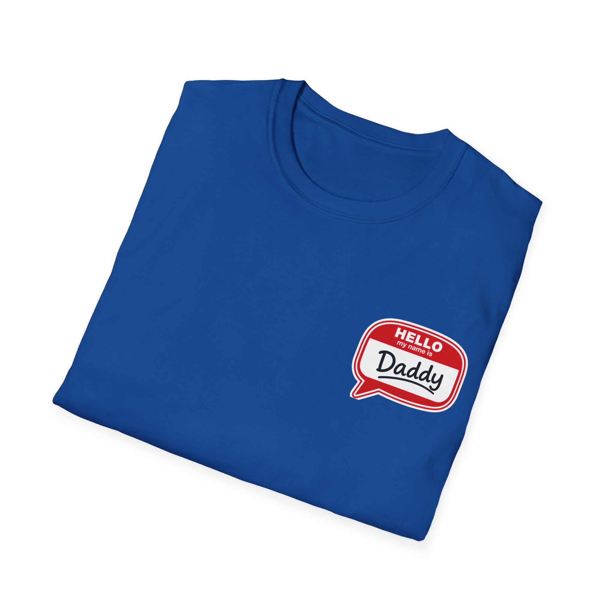 Daddy Name Tag T-Shirt - 'Hello Daddy' Retro Speech Bubble Tee