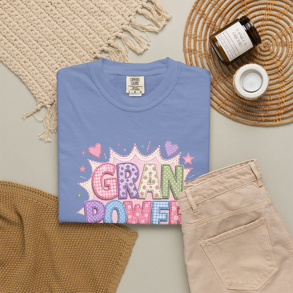 Gran Power T-Shirt — Cute Pastel 'Gran Power' Graphic Tee for Grandparents, Mother's Day Gift