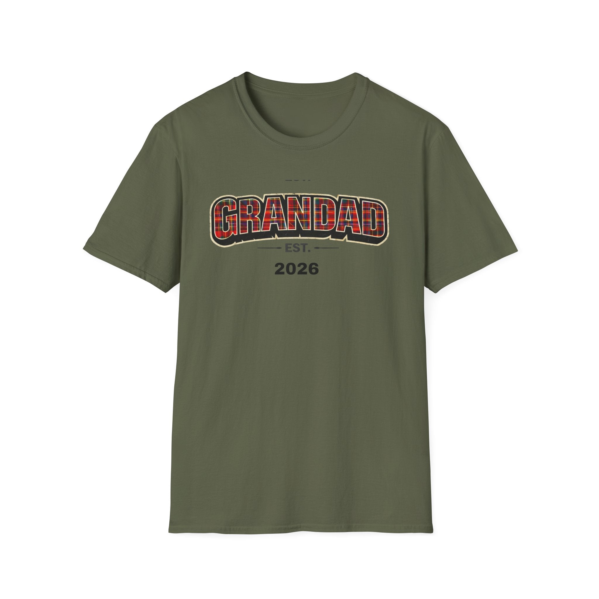 Grandad Est. 2026 T-Shirt — Plaid Grandpa Gift Tee