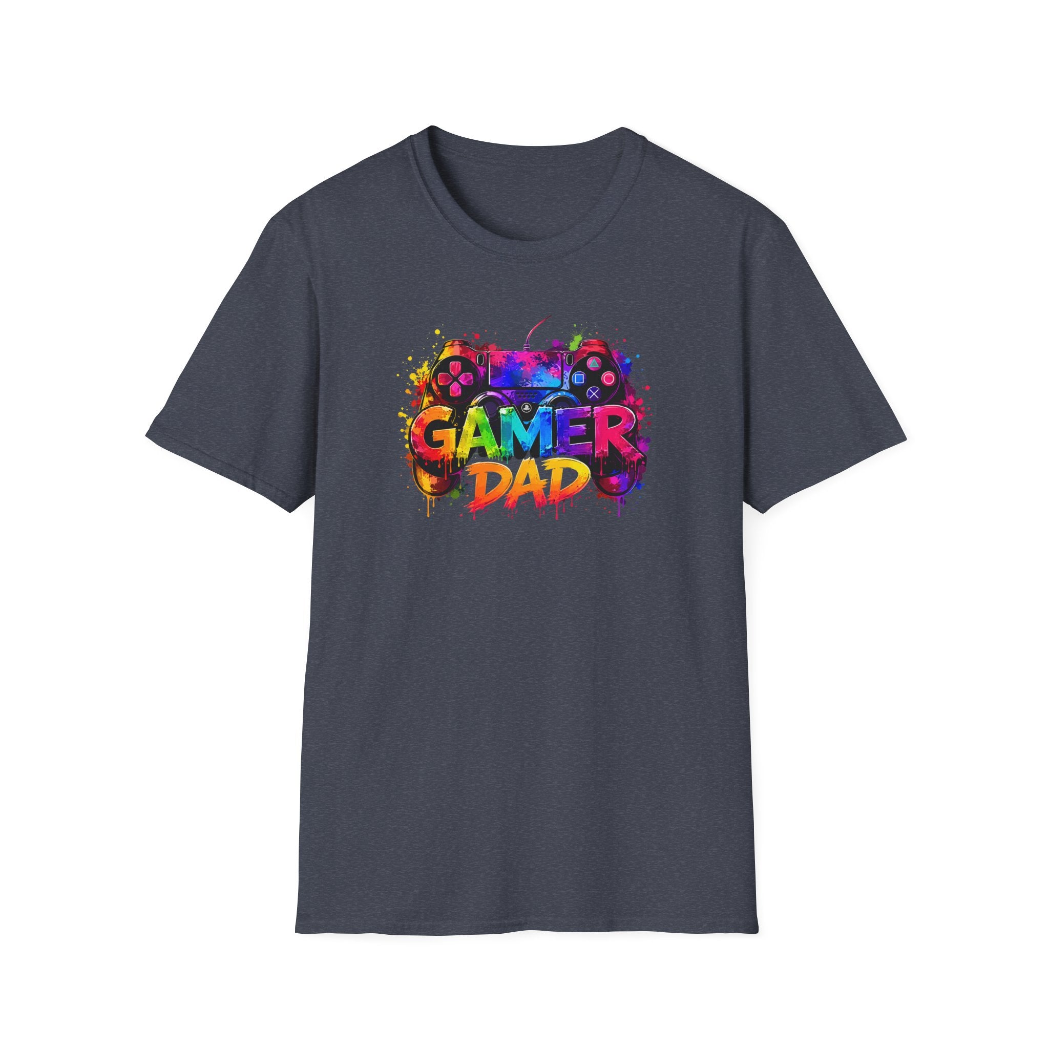 Gamer Dad Colourful Controller Design T-Shirt