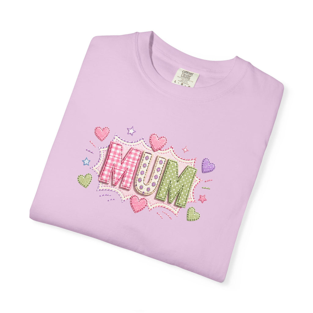MUM Heart Patch Graphic T-Shirt — Cute Floral Mother’s Day Gift