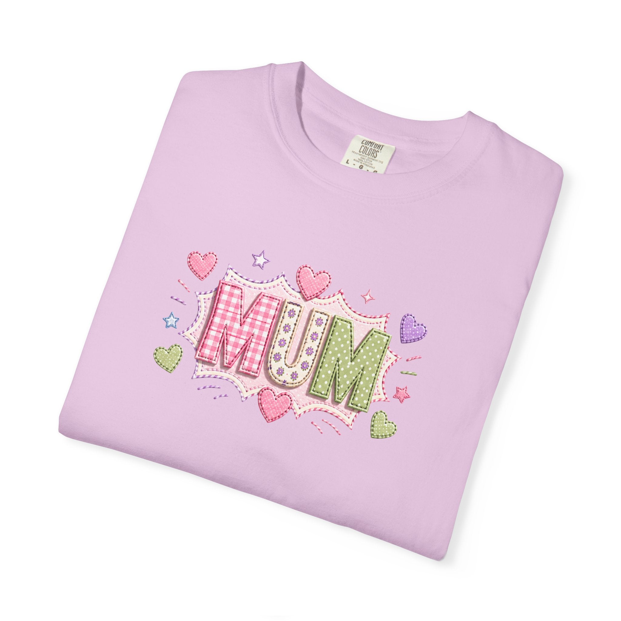 MUM Heart Patch Graphic T-Shirt — Cute Floral Mother’s Day Gift