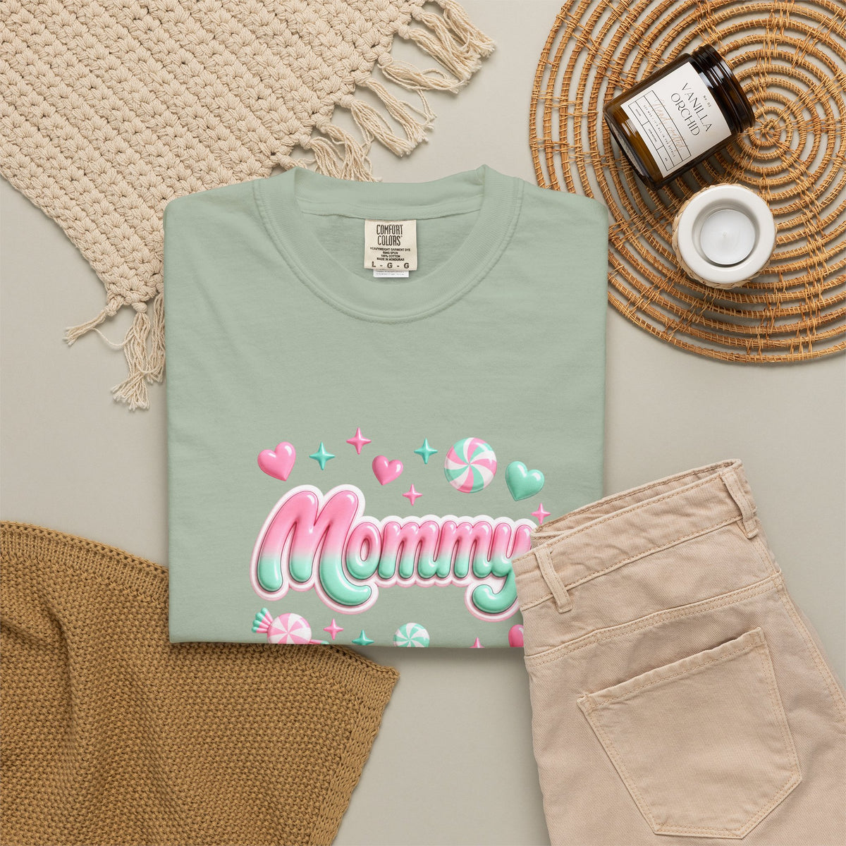 Mommy Pastel Candy Script T-Shirt