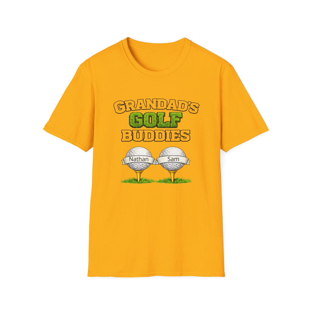 Granddad's Golf Buddies T-Shirt — Personalized Golf Tee with Names