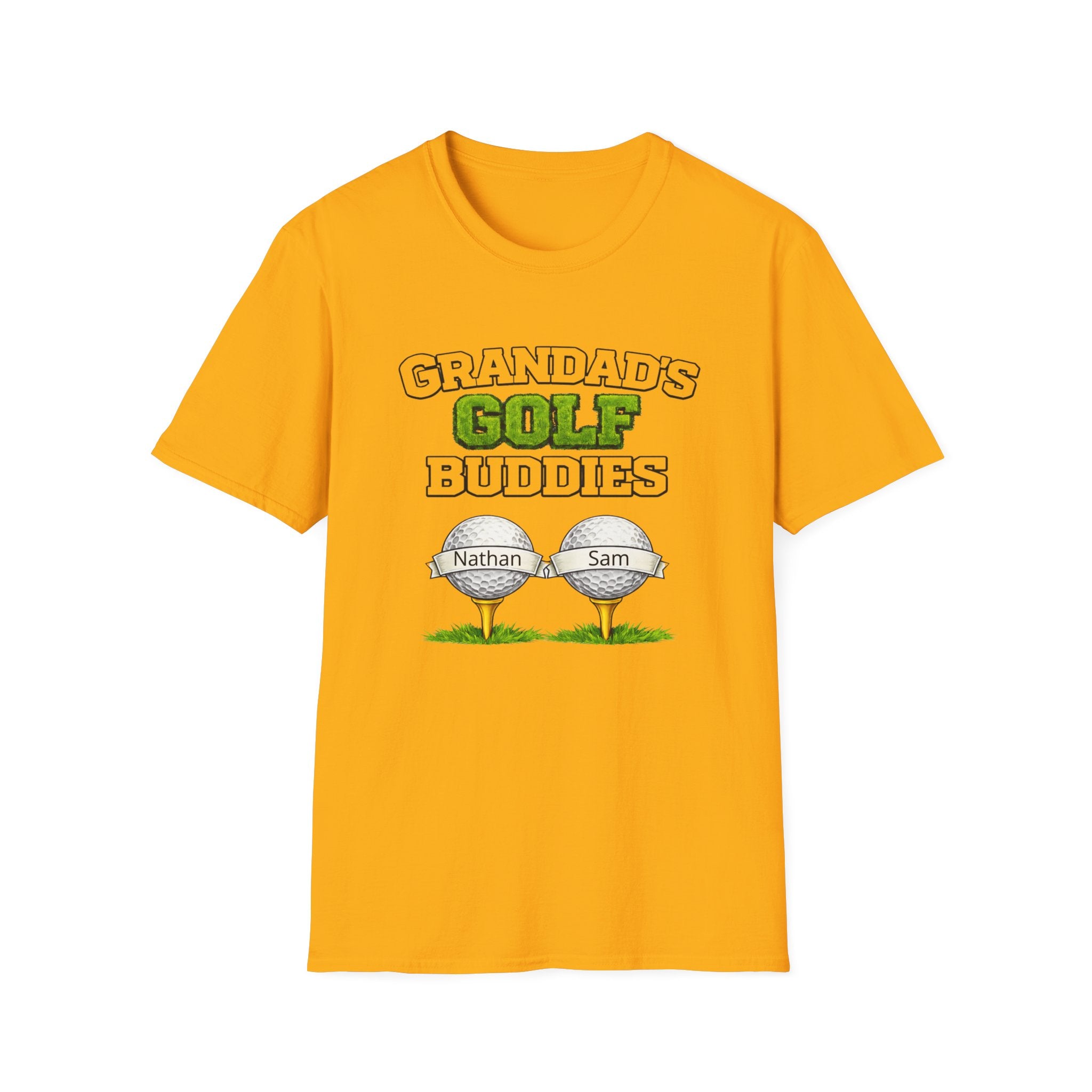 Granddad's Golf Buddies T-Shirt — Personalized Golf Tee with Names