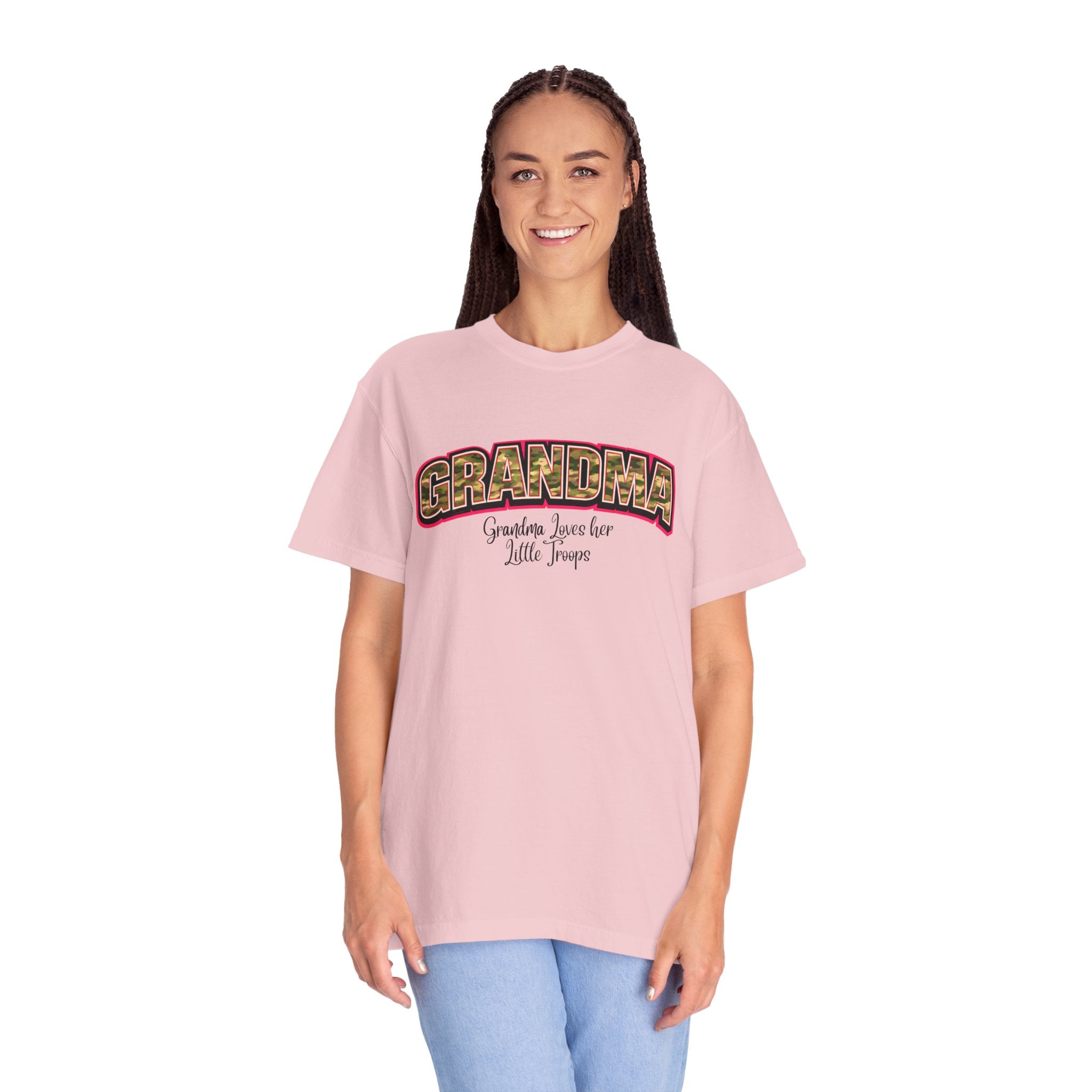 Grandma Floral Retro Tee — "Grandma: Grandkids Love Her a Little Teacup"