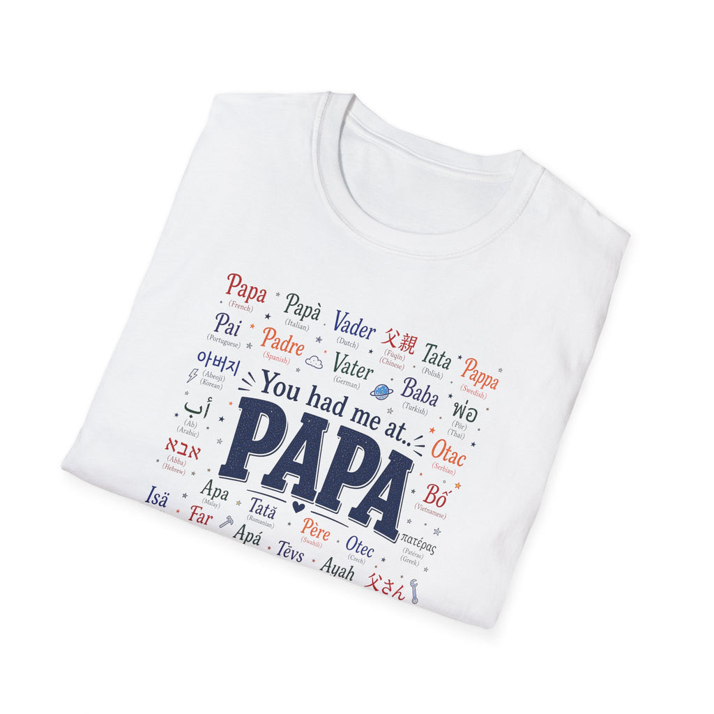 Papa Word Cloud T-Shirt — 'You had me at PAPA' Father's Day Gift