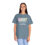 Granny Pastel Patchwork T-Shirt — Retro Rainbow 'GRANNY' Graphic Tee