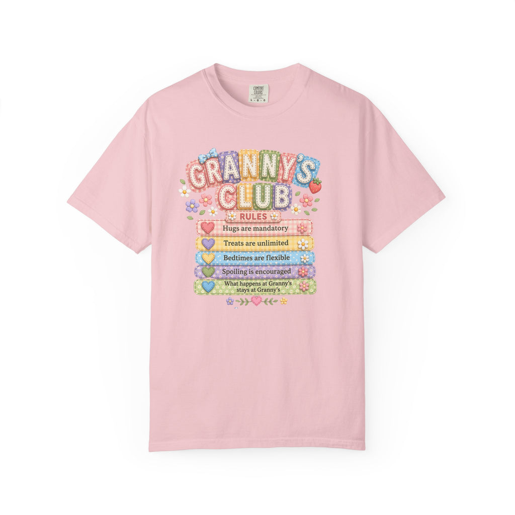 Granny's Club T‑Shirt – Cute Pastel 'Granny's Club' Rules Graphic Tee for Grandmothers