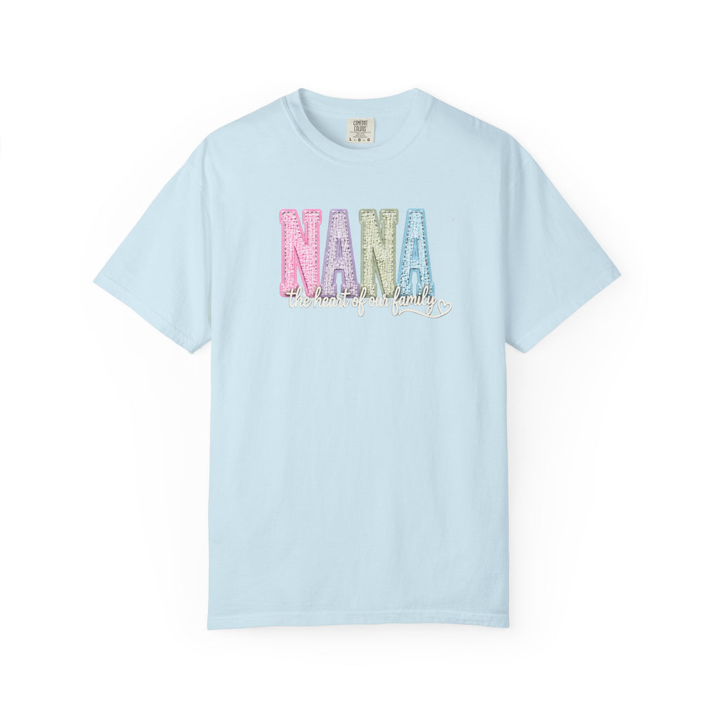 NANA Pastel Patchwork T-Shirt — "The Heart of Our Family" Gift