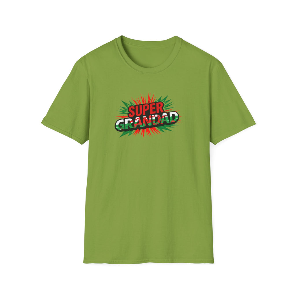 Super Grandad Welsh Flag/Wales themed T-Shirt — Retro Comic Style Father's Day Gift