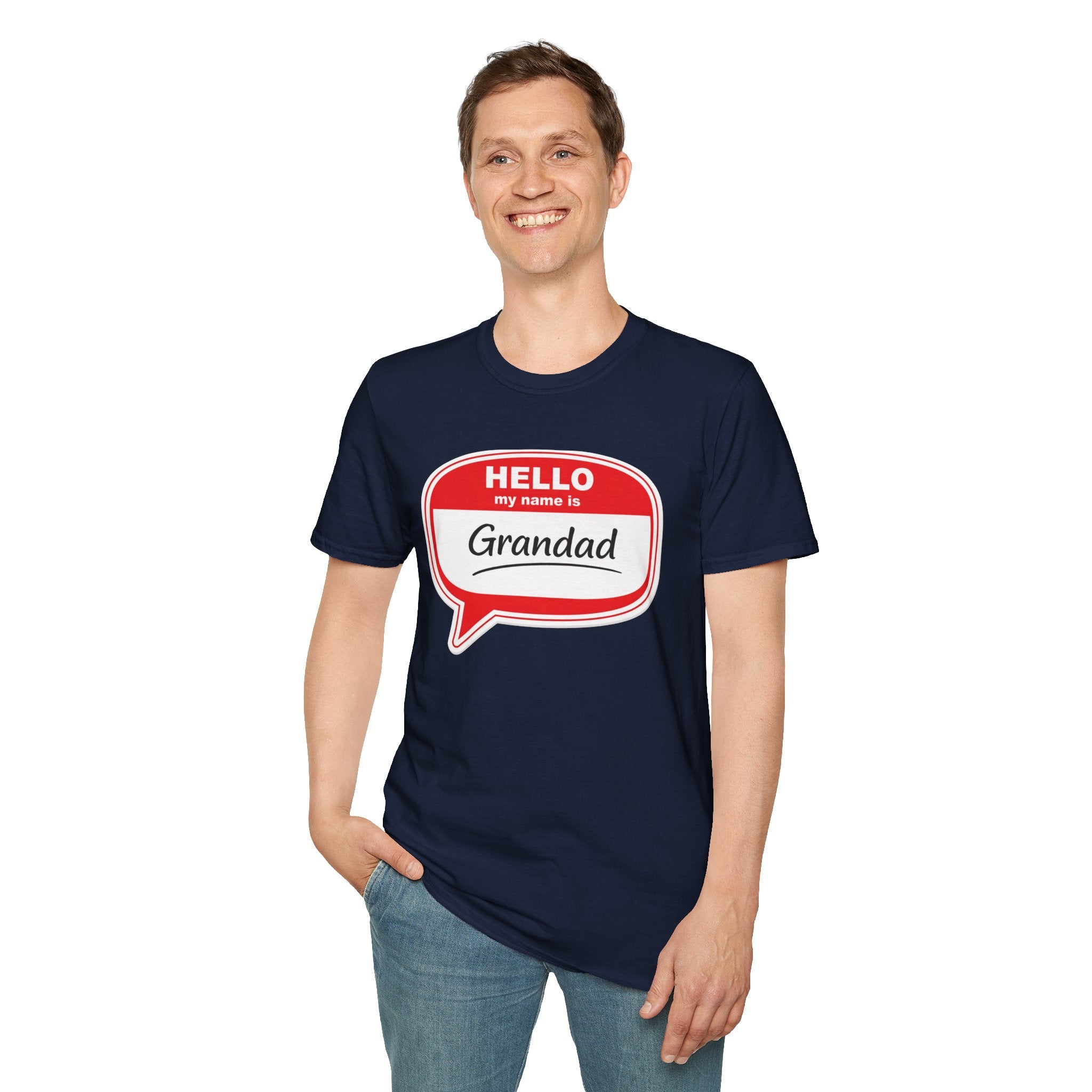 Hello My Name Is Grandad T-Shirt — Funny Grandfather Gift