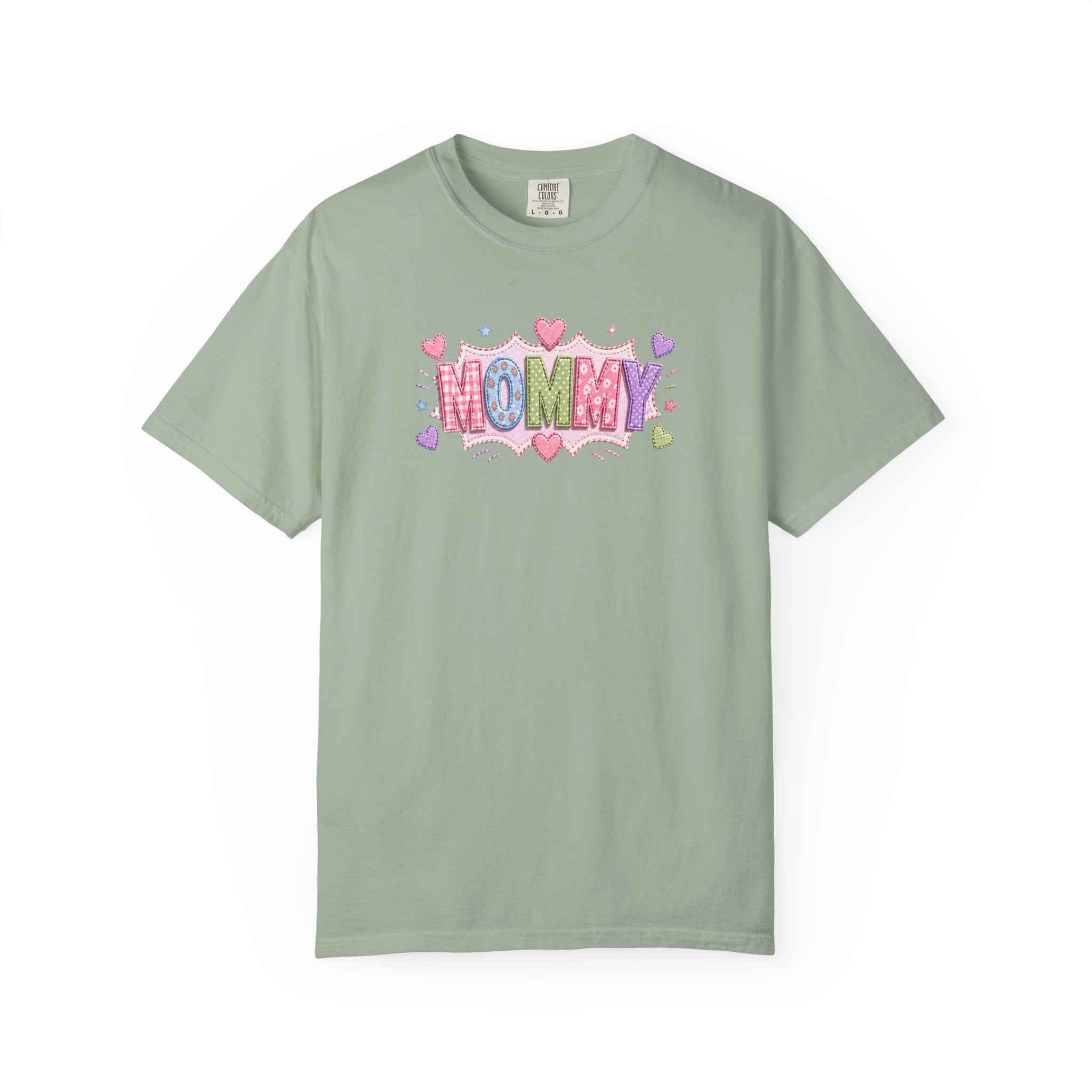 Mommy Hearts T‑Shirt — Cute Pastel 'MOMMY' Graphic Tee for Mother's Day & New Moms