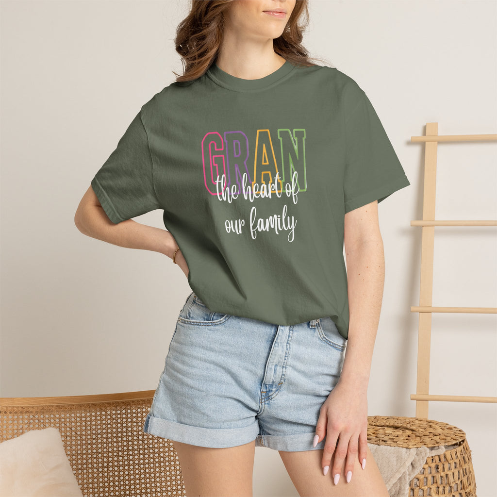 Gran The Heart of Our Family T-Shirt — Grandma Gift, Mother's Day, Family Life Tee