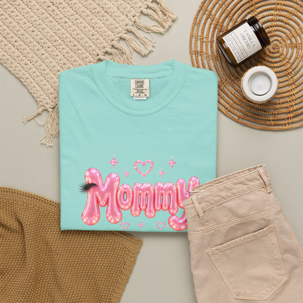 MOMMY Pink Balloon Eyelashes T-Shirt