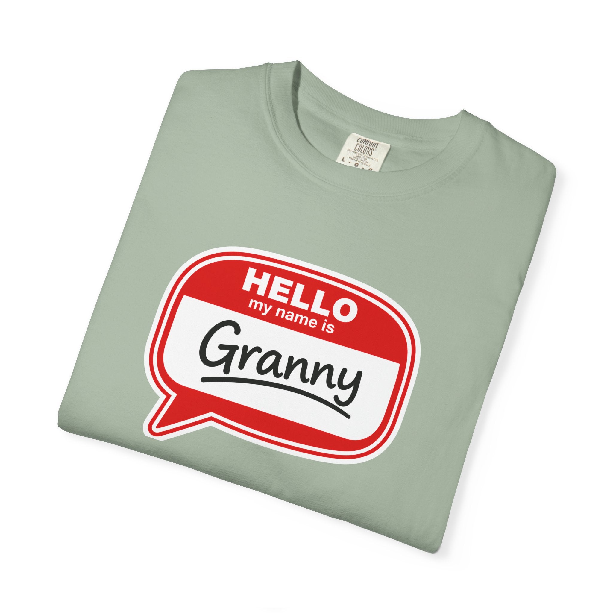 Hello My Name Is Granny T-Shirt - Funny Grandma Gift, Retro Name Badge Tee
