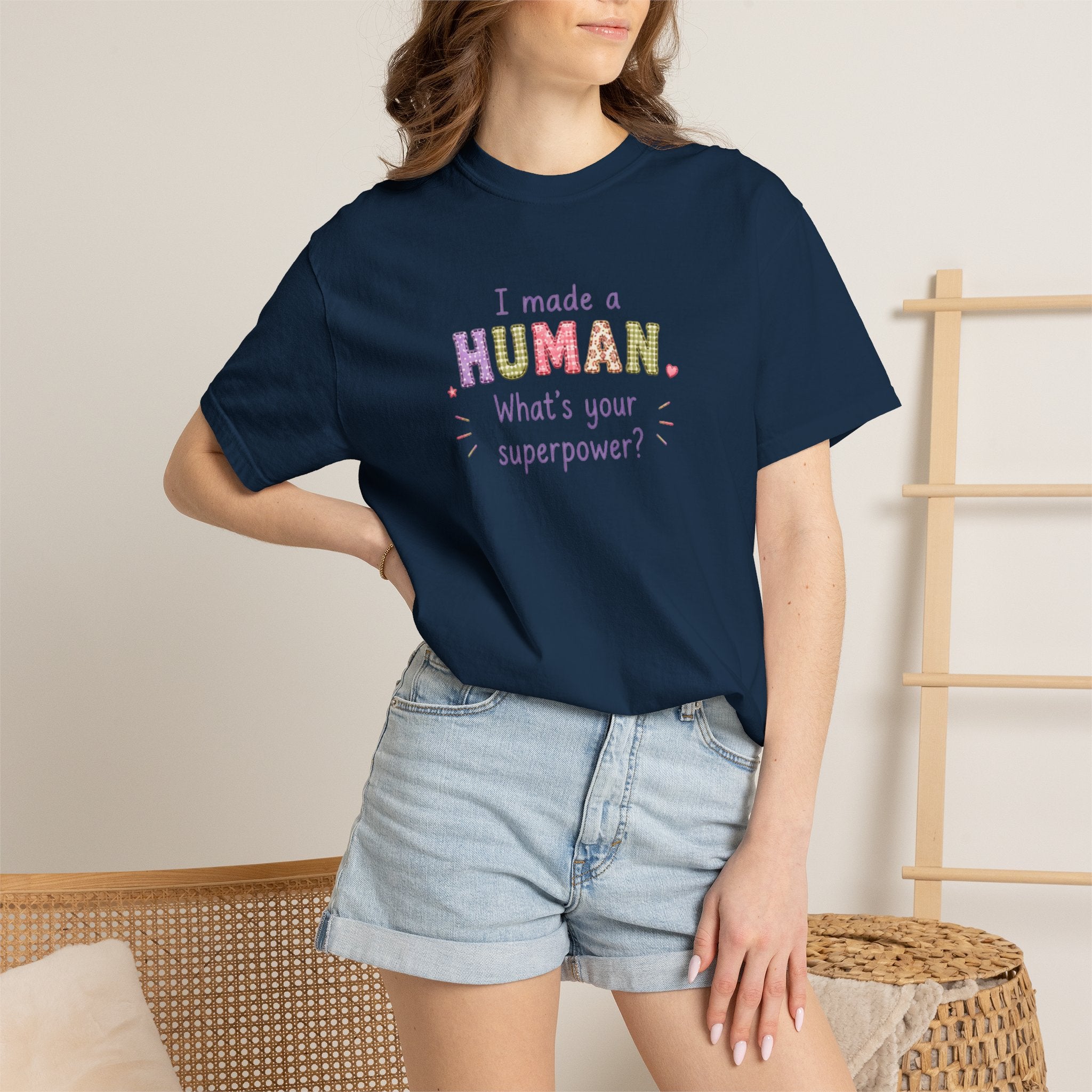 I Made a Human T-Shirt – 'I Made a Human, What's Your Superpower?' New Parent Gift Tee