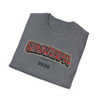 Grandpa EST. 2026 T-Shirt — New Grandpa Plaid Announcement Tee