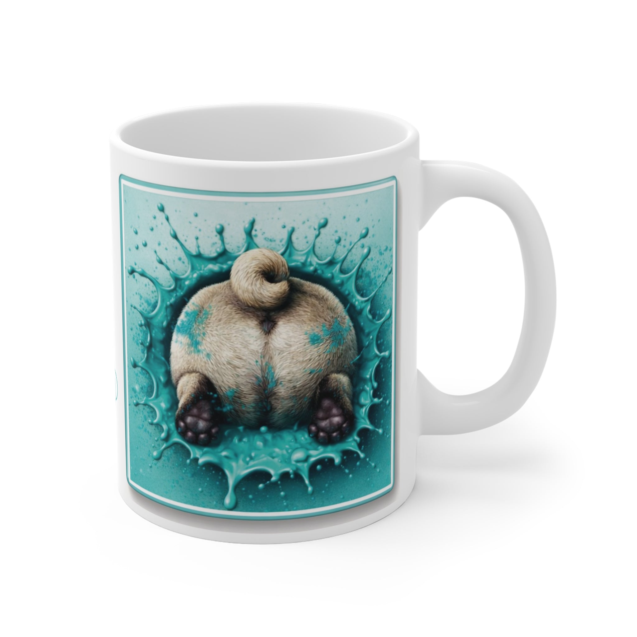 Copy of Pug Mug — "I Puggin' Like You!" in Teal Cute Dog Lover Coffee Mug