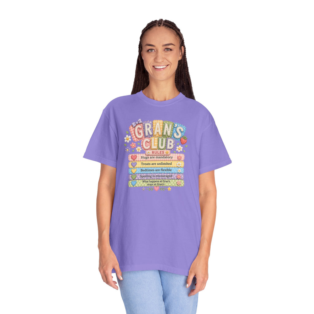 Grans Club Rules T-Shirt — Cute Floral Grandma Shirt, Funny Grandmother Gift for Mother's Day