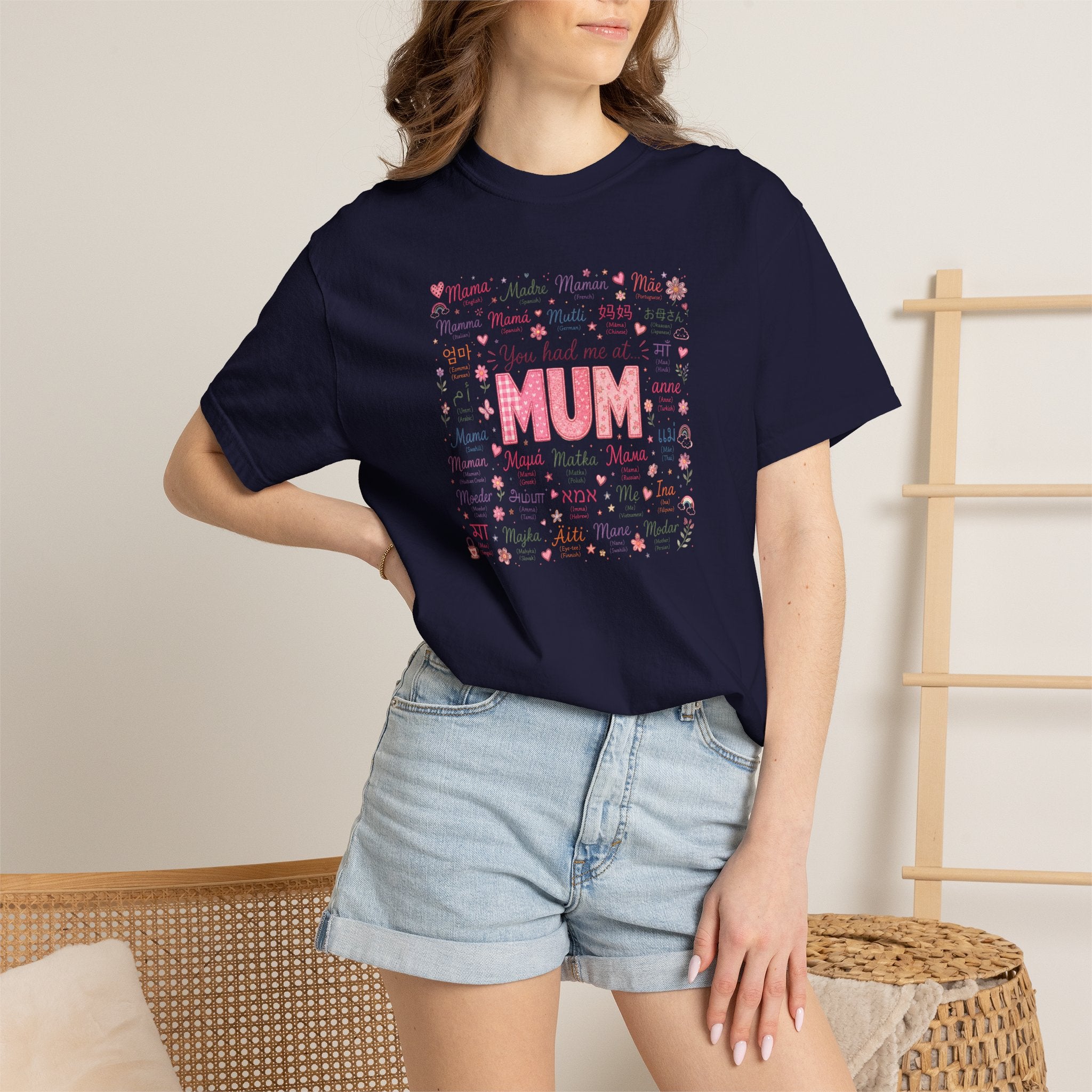 Mum Heartbeat T-Shirt — 'You Had Me at MUM' Floral Mother's Day Tee