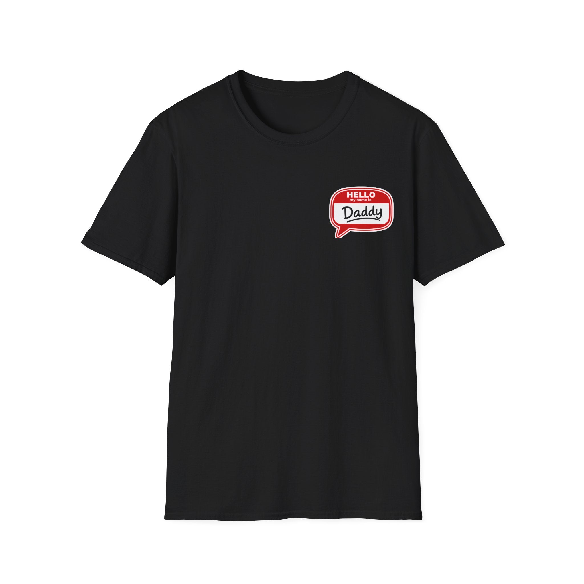 Daddy Name Tag T-Shirt - 'Hello Daddy' Retro Speech Bubble Tee