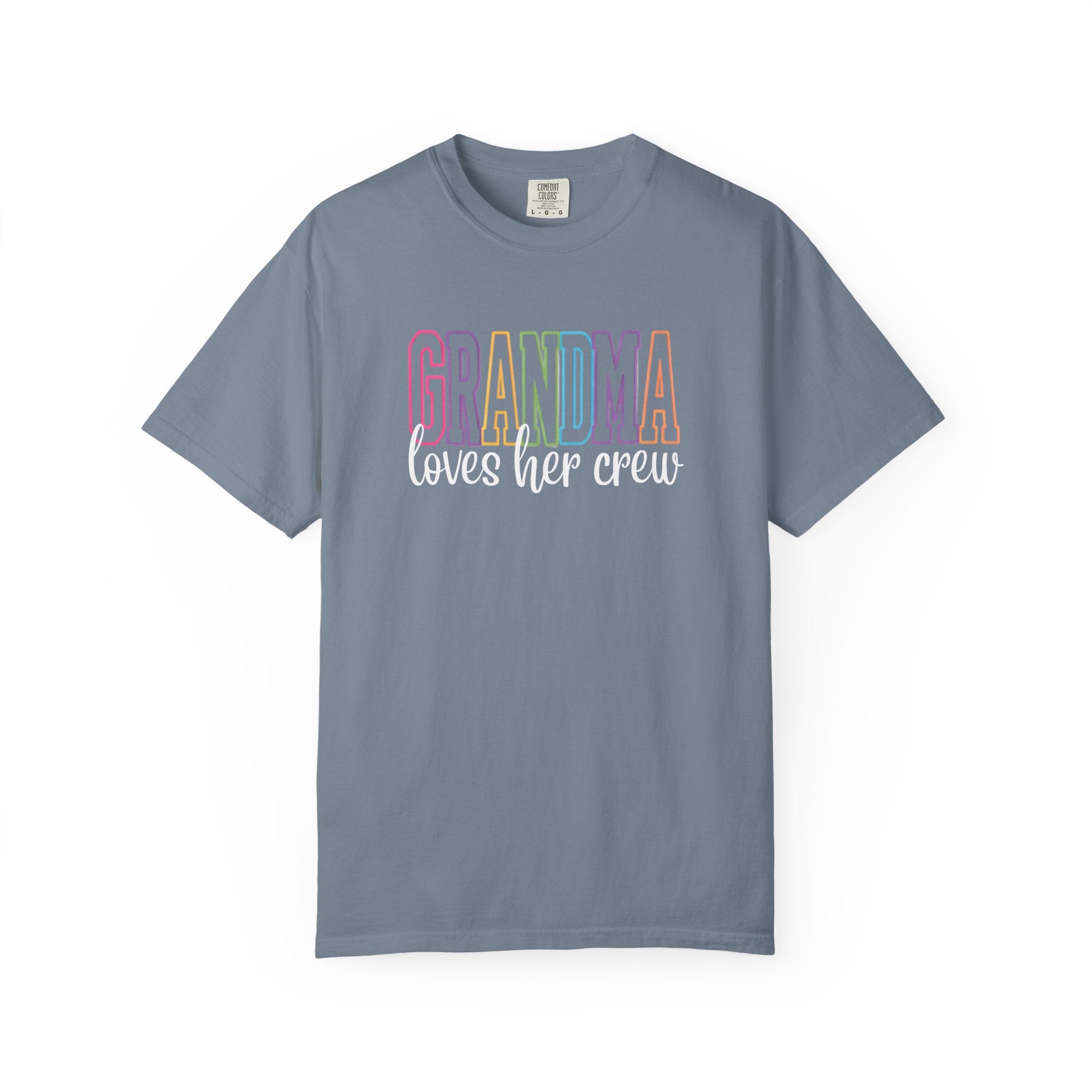 Grandma Pastel Rainbow T-Shirt — 'GRANDMA' Retro Lettering Tee