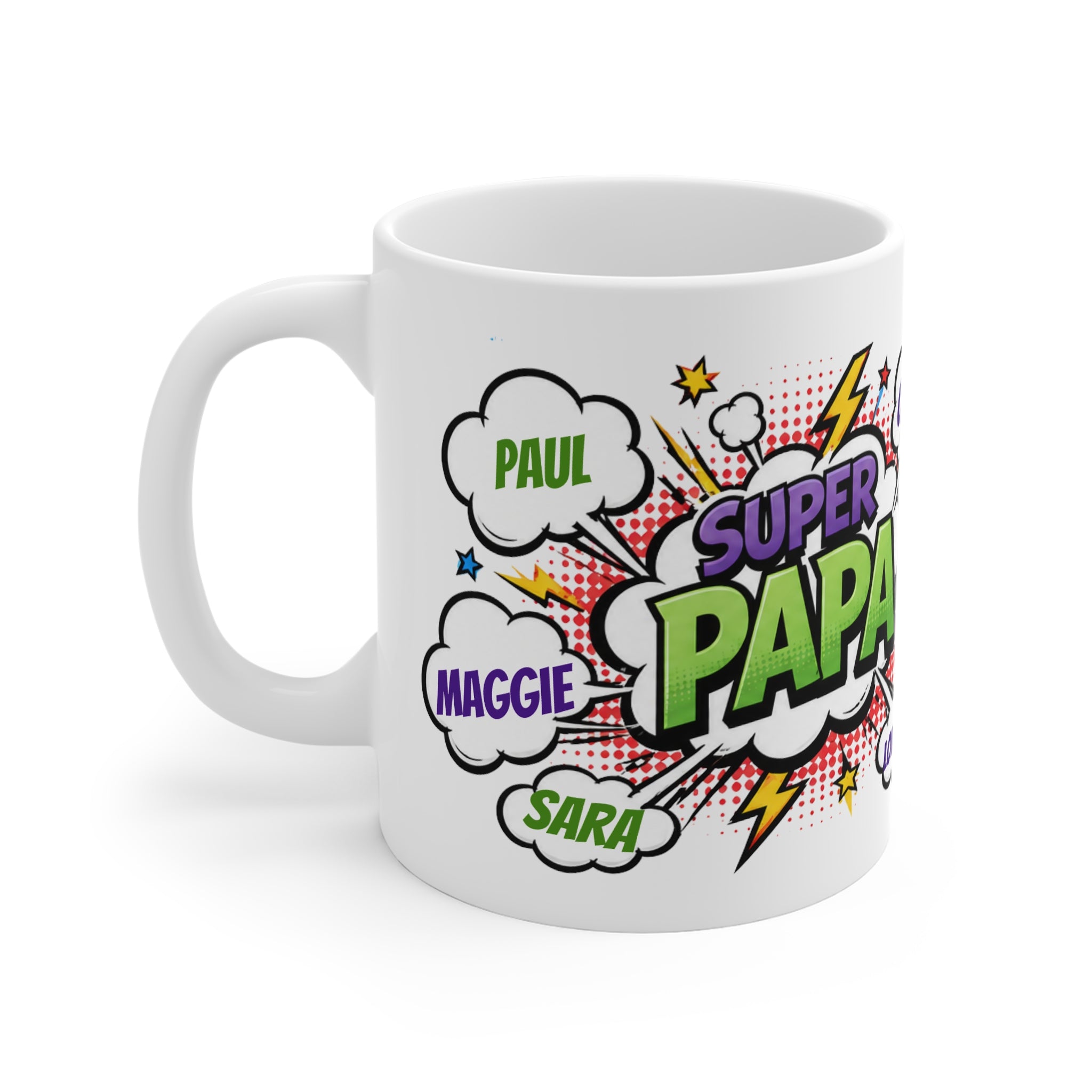 Super Papa Comic Name Mug — Personalized Father[0m