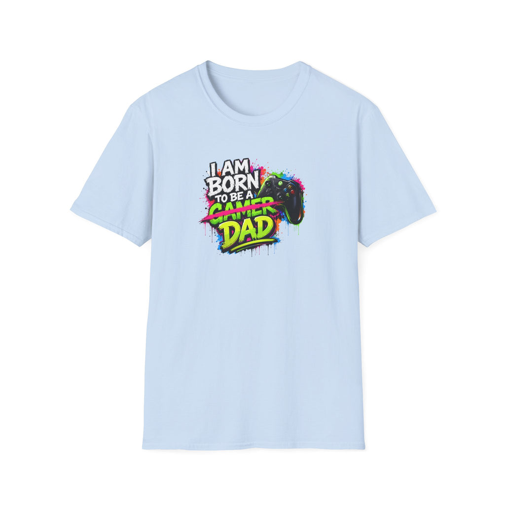 "I Am Born To Be A Gamer Dad" Neon T‑Shirt