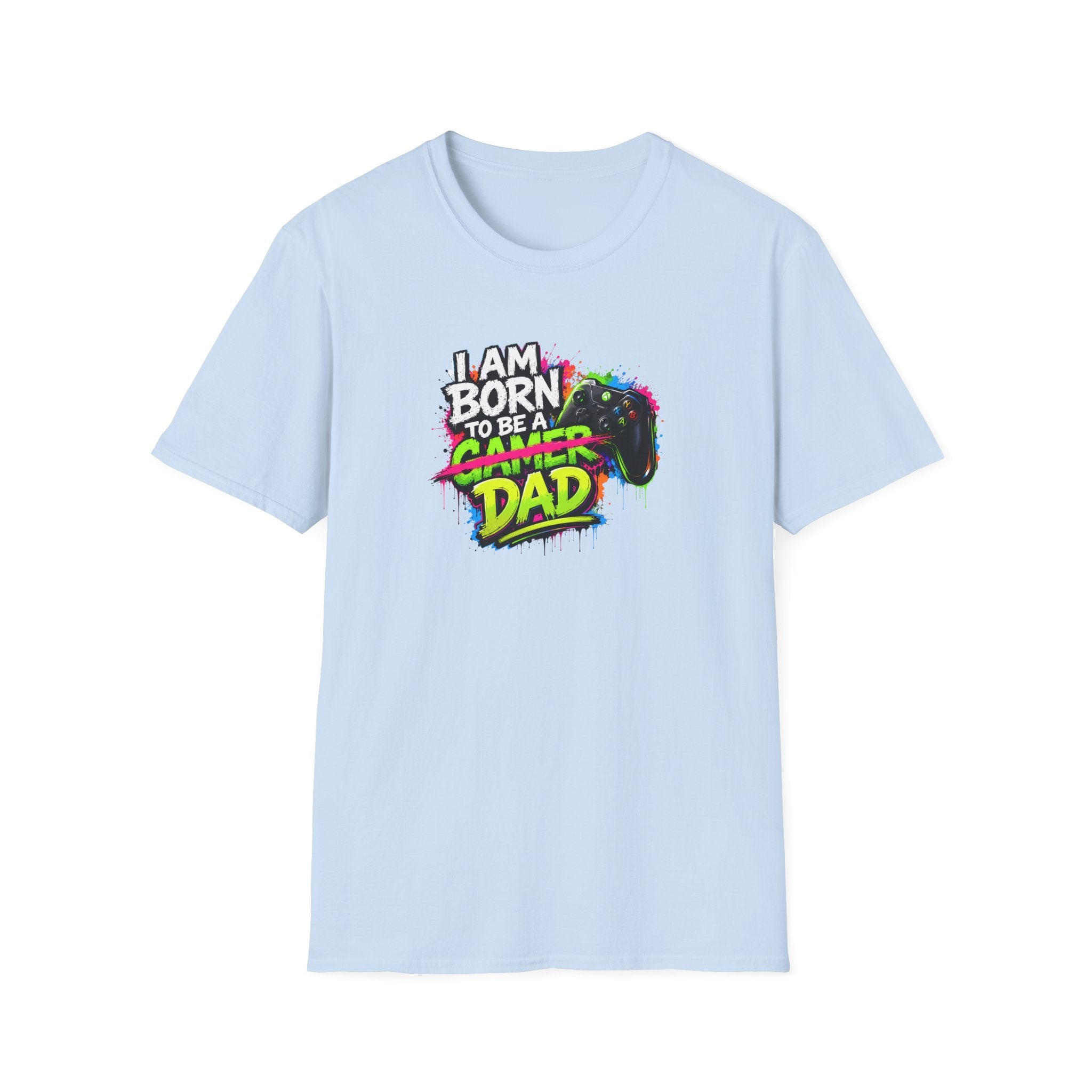 "I Am Born To Be A Gamer Dad" Neon T‑Shirt