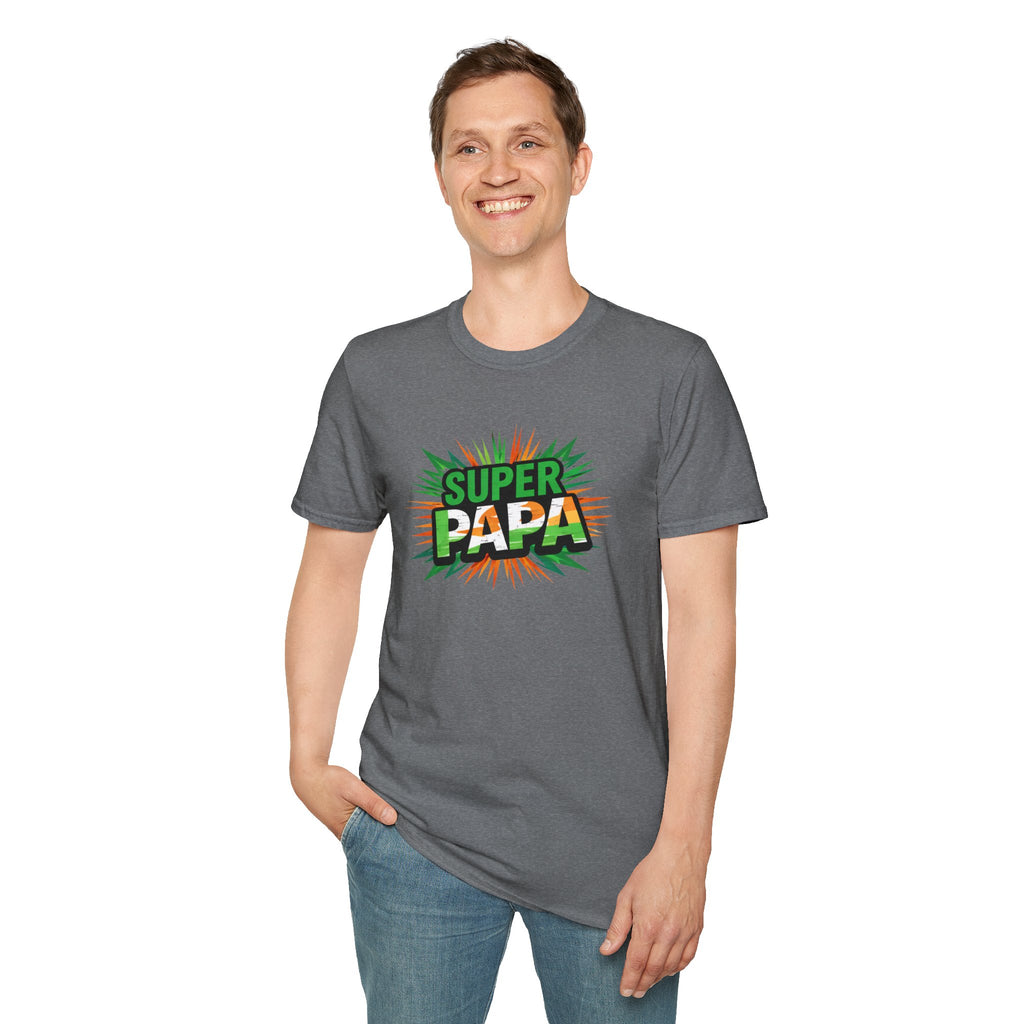 Super Papa Ireland Flag/Irish themed T-Shirt – Comic-Style Father’s Day Tee