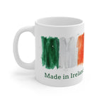 Made in Ireland Flag Mug — Irish Tricolor Watercolor 11oz Coffee Cup