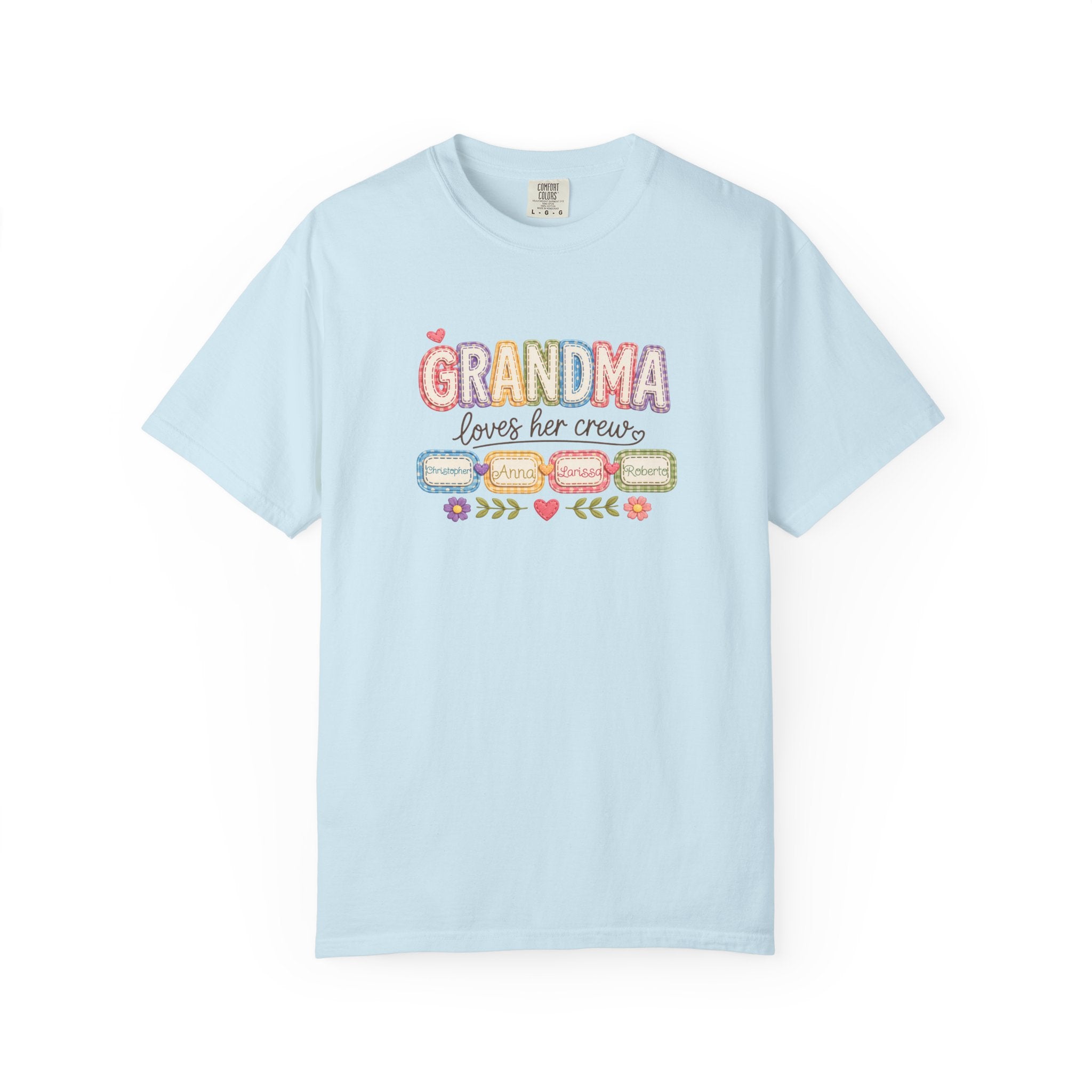 Grandma Loves Her Crew T-Shirt – Cute Pastel Grandma Family Tee