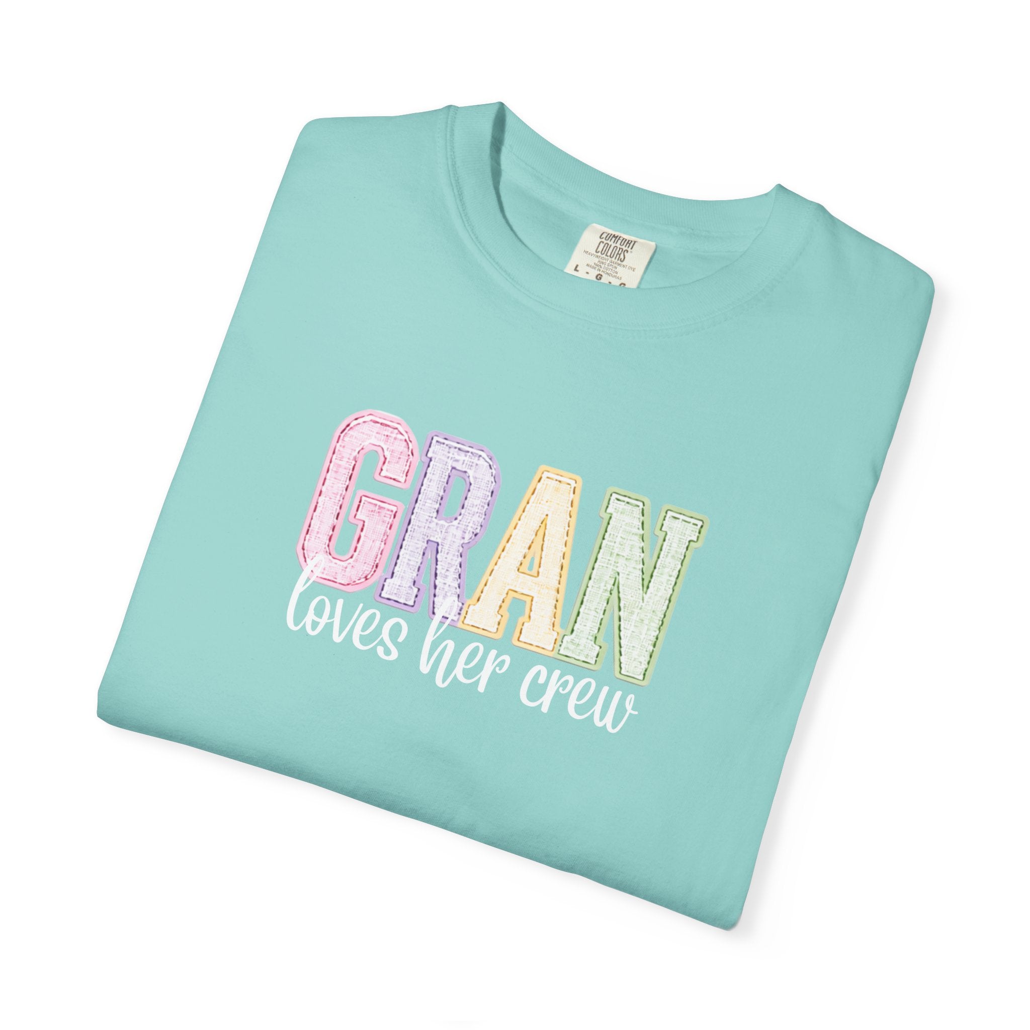 Gran Loves Her Crew T-Shirt — Pastel Grandma Shirt for Mother's Day & Family Gifts