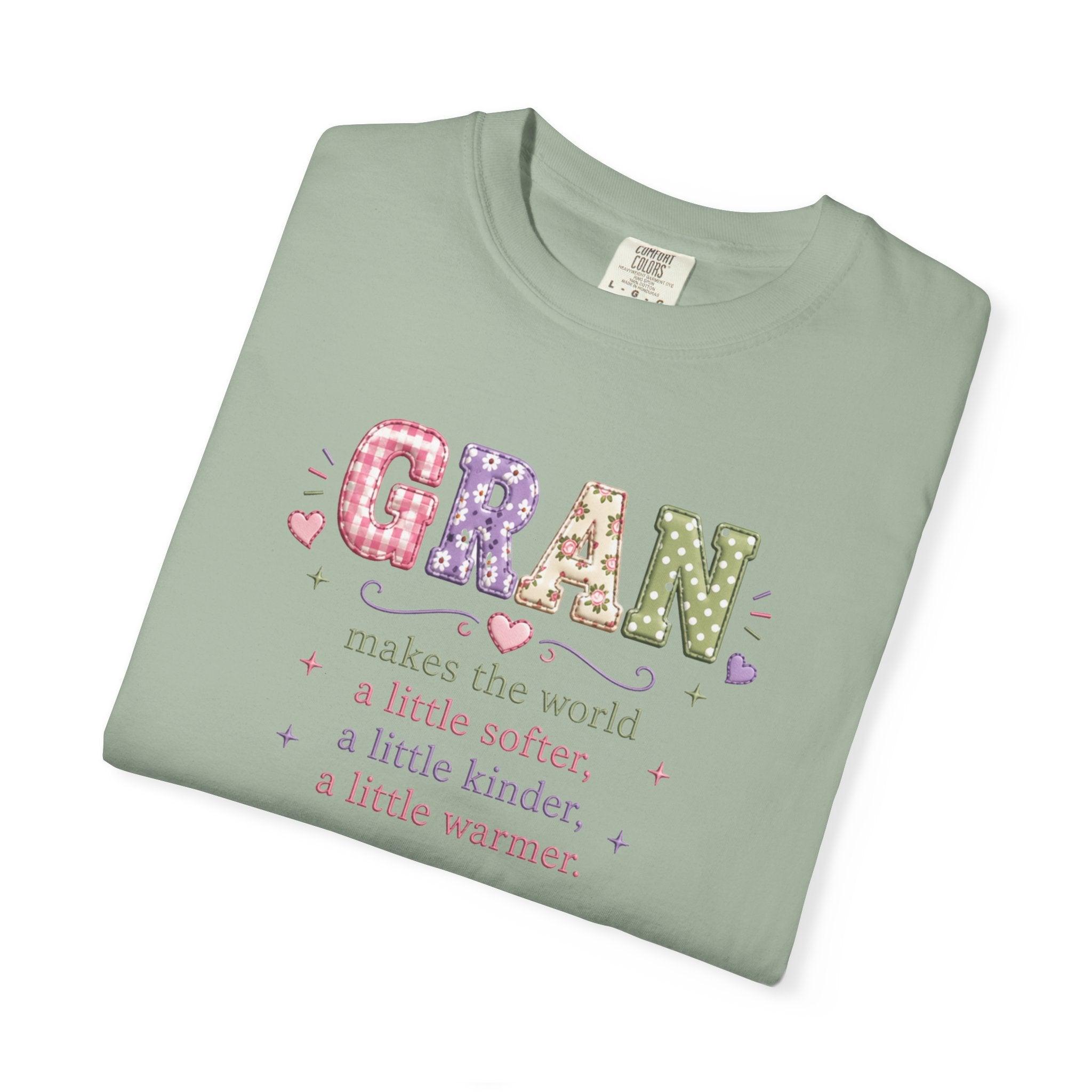 Gran Makes the World Softer T-Shirt – Gift for Grandma, Floral Vintage Lettering