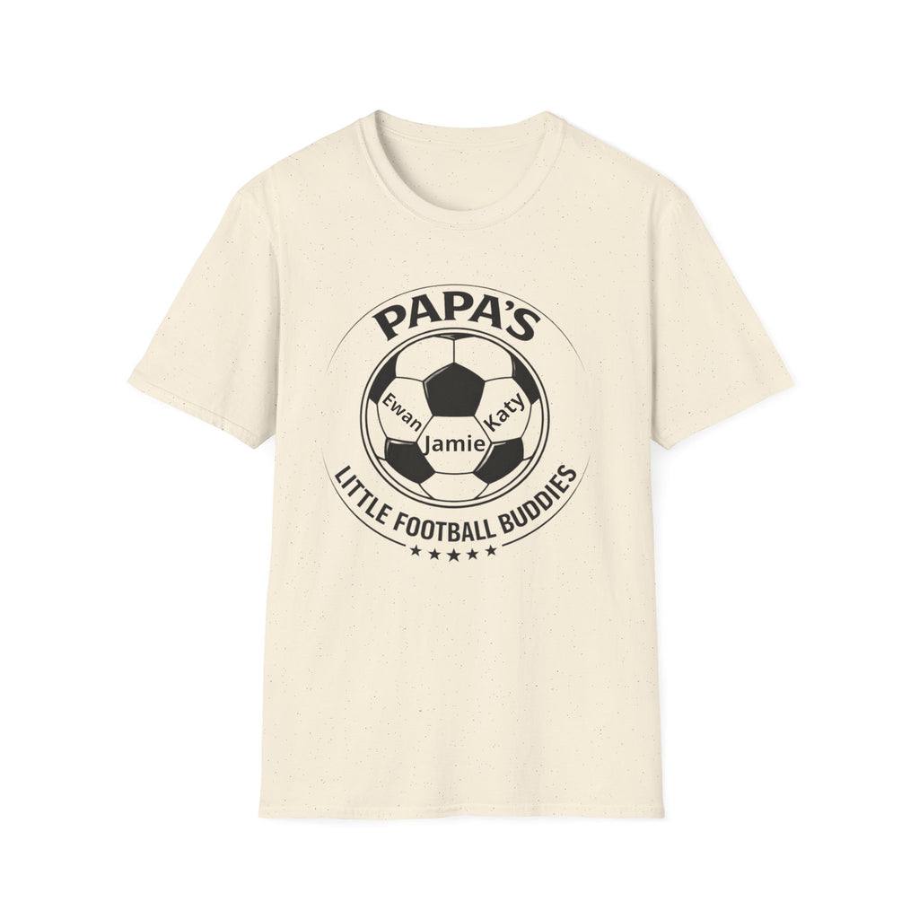 T-Shirt — "Papa's Little Football Buddies" Personalized Soccer Dad Tee