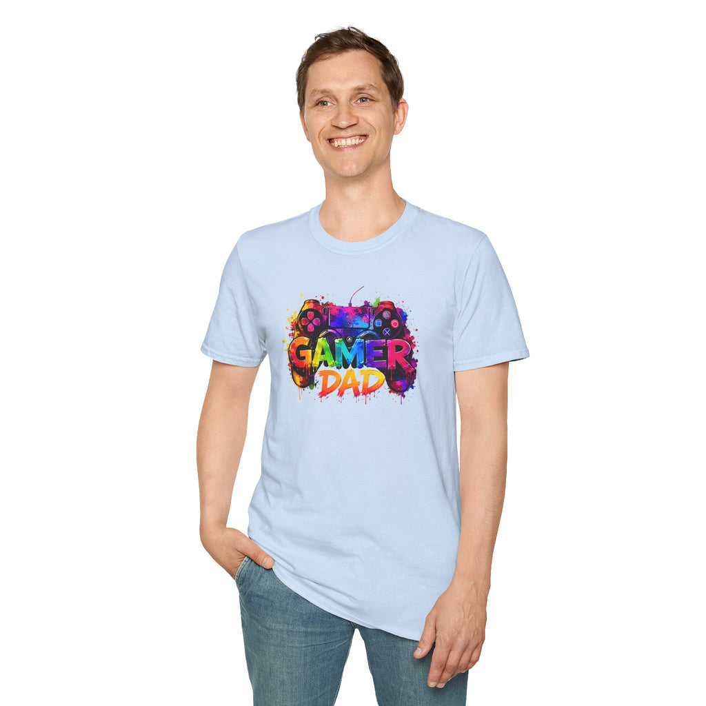 Gamer Dad Colourful Controller Design T-Shirt