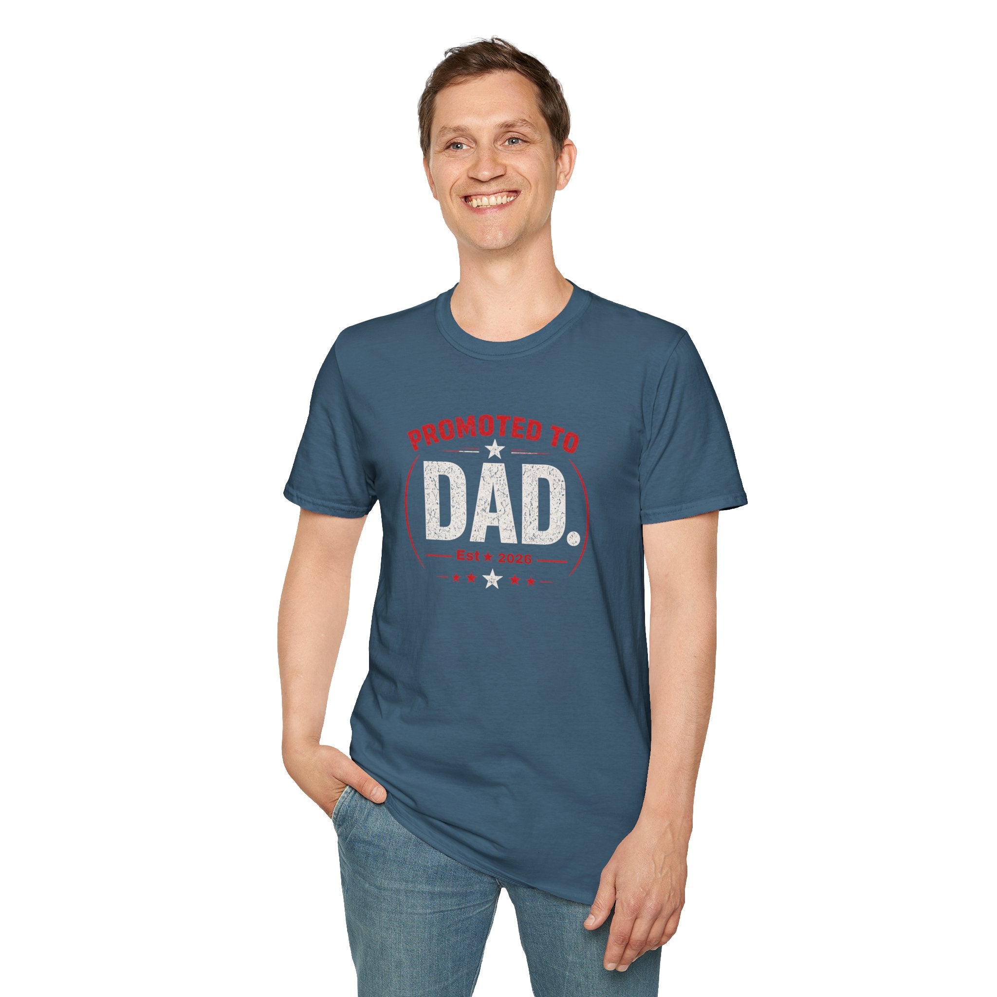 Promoted to Dad T-Shirt — New Dad Announcement Gift, Father’s Day Tee